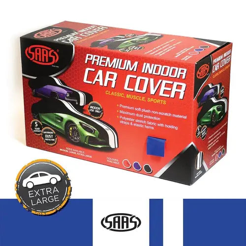 SAAS Car Cover Indoor Classic Extra Large 5.7m Blue With White Stripes - SC1023