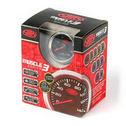 SAAS Volt Gauge 8v-18v 52mm Muscle Series 3 Black 12V - SG32250