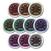 SAAS Volt Gauge 8v-18v 52mm Muscle Series 3 Black 12V - SG32250
