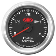 SAAS Fuel Level Gauge 52mm Muscle Series 3 Black 12V - SG32290