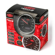 SAAS Speedometer 0 - 220 KPH 80mm (3 1/8 inch) In Dash Black Muscle Series 3 - SG32632
