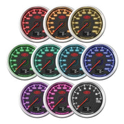 SAAS Speedometer 0 - 220 KPH 80mm (3 1/8 inch) In Dash Black Muscle Series 3 - SG32632