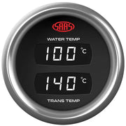 SAAS Dual Digital Gauge Water Temp 40°-120° / Trans Temp 60°-200° 12V - SG912022