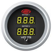 SAAS Dual Volt Digital Gauge 8v-18v 52mm Muscle Series II Black 12V - SGDDVLT52BS2