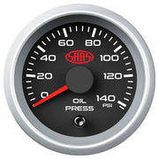 SAAS Oil Press Gauge 0-140psi 52mm Muscle Series II Black 12V - SGOP52BS2