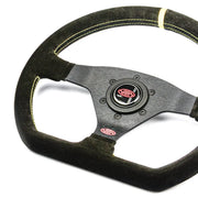 SAAS Steering Wheel Suede Racing 12.6 inch / 320mm Indicator Rounded Grip - SW34320S