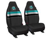 NRL Seat Cover Sharks Universal Size 60 Front Pair - PPNRLSHA6/2