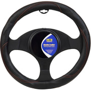 Ilana Steering Wheel Cover Super Leather Black - 22/SUPLSWCBLA (Pickup Only)