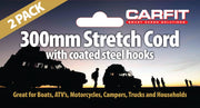 Carfit 300mm Bungee Strap Steel Hooks Set Of 2 -  46BC300-2