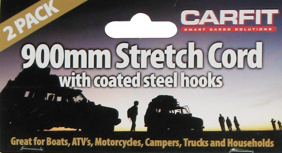 Carfit 900mm Bungee Strap Steel Hooks Set Of 2 - 46BC900-2