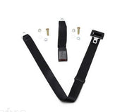 APV Safety Products Universal 1.2m Non-Retractable Adjustable Length Lap Seat Belt with 275mm Webbing Lower Strap and Fasteners (Black) - K1637