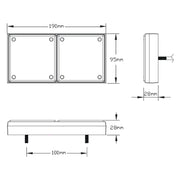 LED Autolamps 280RWM Rear Combination LED Lamp Mini Jumbo Twin Assembly - Stop/Tail/Reverse