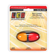 LED Autolamps 37ARM LED Amber/Red Side Marker Lamp with 3M Double Sided Tape Mount