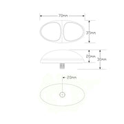 LED Autolamps 37WM LED Front End Outline Marker Lamp with 3M Double Sided Tape Mount