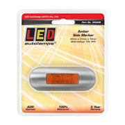 LED Autolamps 86AAM LED Amber Side Marker Lamp with Coloured Lens - Brushed Steel Bezel