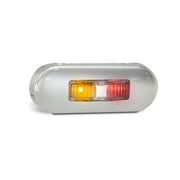LED Autolamps 86ARM LED Amber/Red Side Marker Lamp with Clear Lens and Coloured LEDs - Brushed Steel Bezel