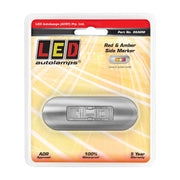 LED Autolamps 86ARM LED Amber/Red Side Marker Lamp with Clear Lens and Coloured LEDs - Brushed Steel Bezel