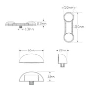 LED Autolamps DB2LP1/5M Budget LED Trailer Lamp and 5m Cable Kit, Stop/Tail/Indicator/Reflector and Licence Plate Lamp, with 3M Double Sided Tape Mount