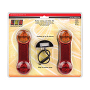 LED Autolamps DB2LP1/5M Budget LED Trailer Lamp and 5m Cable Kit, Stop/Tail/Indicator/Reflector and Licence Plate Lamp, with 3M Double Sided Tape Mount
