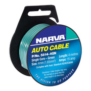 Narva Single Core Cable, 4mm 15A 4M Green - 5814-4GN