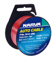 Narva Single Core Cable, 4mm 15A 4M Red - 5814-4RD