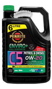 Penrite Enviro+ C5 0W-20 Full Synthetic Engine Oil 6L - EPLUSC5006