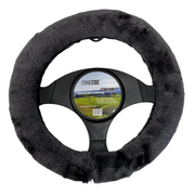 MyCar Finesse Faux Fur Steering Wheel Cover Charcoal - SWCFAUX08