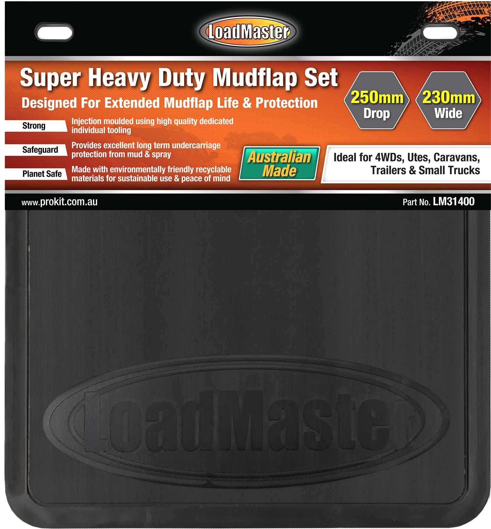 Loadmaster Super Heavy Duty Mudflap Set 250 x 280mm - LM31403