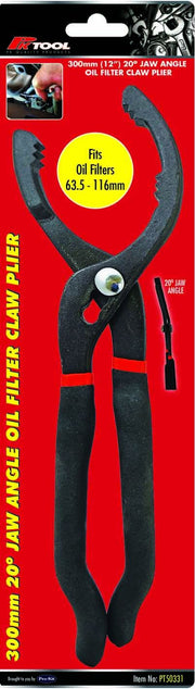 PKTool 20 Deg Angle Lift Oil Filter Plier - PT50331 (Pickup Only)