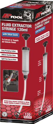 PKTool 120ml (120cc) Oil and Fluid Extractor Syringe with Viton Washer - PT50511 (Pickup Only)