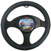 PCCovers 38cm Steering Wheel Cover - Rough Leather Look - Grey - RG2427GY (Pickup Only)