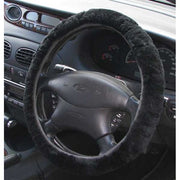 PCCovers 38cm Steering Wheel Cover - Sheepskin - Black - RG2449BK (Pickup Only)