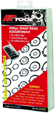 PKTool 300pc Circlip/Snap/Retaing Ring Assortment - RG2808 (Pickup Only)