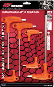 PKTOOL T-HANDLE BALL END HEX KEY SET 6 PIECE- RG7106