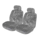 MyCar 20mm Thick Sheepskin Front Seat Covers Universal Size 30 - Grey Soft Fleece - SSOFA3007 (Bulky Item - Freight Applies)