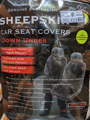 MyCar Downunder 16mm Thick Sheepskin Front Seat Covers Universal Size 30 - Ivory - SDOWA3010