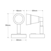 LED Autolamps RL60-12B LED Reading Light with Rotate, Tilt Adjust and On/Off Switch